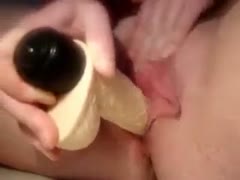 A sophisticated dildo for the slutwife's pink, delectable, huge cookie